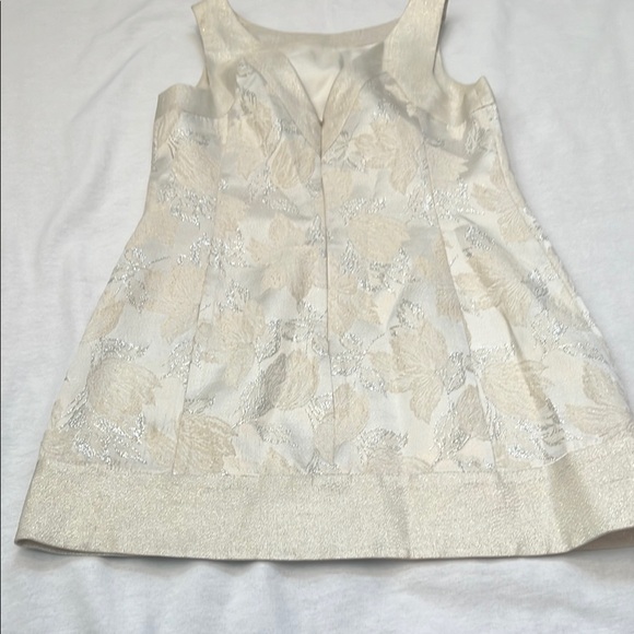 Bebe Cream Sheath Mini Dress with Scoop Neck and Silver Sparkly Embellishments - Picture 5 of 9